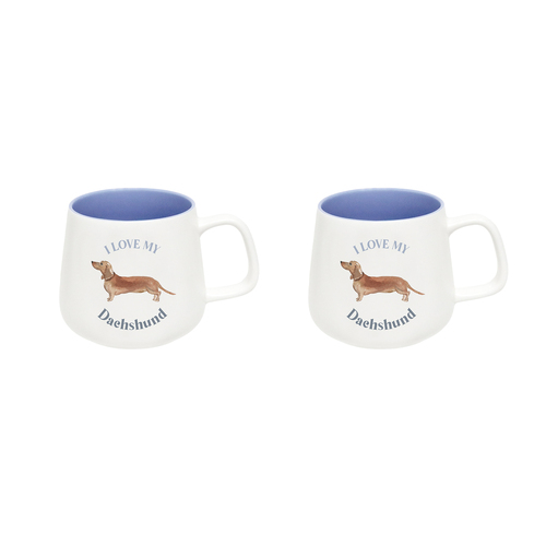 2PK Splosh I Love My Dachshund 12cm Dog Hot/Cold Drinking Ceramic Mug