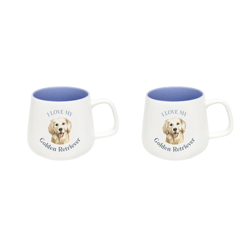 2PK Splosh I Love My Golden Retriever 12cm Dog Hot/Cold Drinking Ceramic Mug