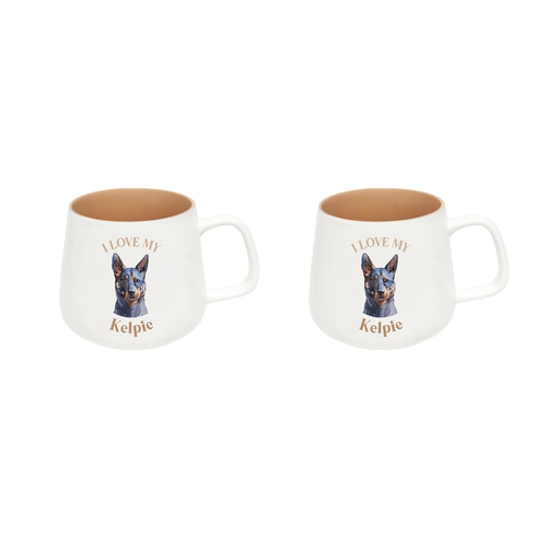 2PK Splosh I Love My Kelpie 12cm Dog Hot/Cold Drinking Ceramic Mug