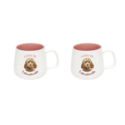 2PK Splosh I Love My Labradoodle 12cm Dog Hot/Cold Drinking Ceramic Mug