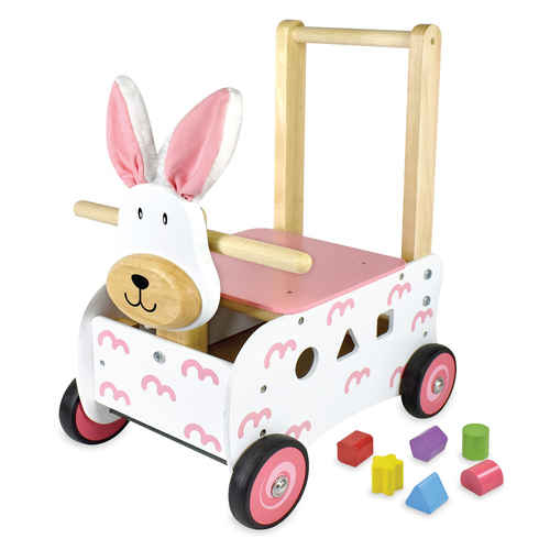 Im Toy 45cm Wood Walk & Ride Bunny Sorter Kids Ride-On Toy 12m+