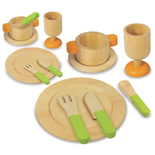 14pc Im Toy Wooden Dining Set Kids Pretend Play Toy 36m+