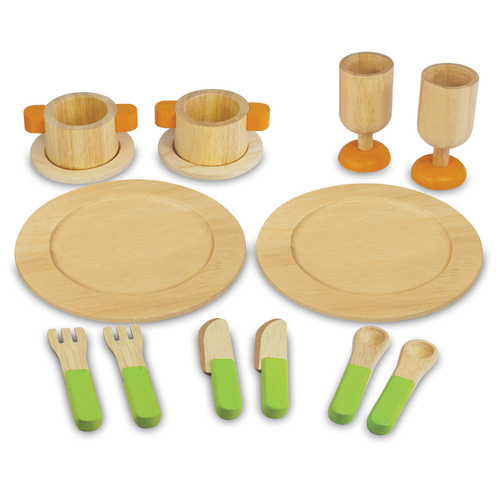 12pc Im Toy Wooden Tea Set Kids Pretend Play Toy 36m+