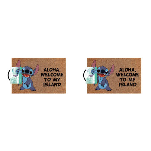 2PK Disney Lilo & Stitch Aloha Doormat 40x60cm Home Frontdoor Mat