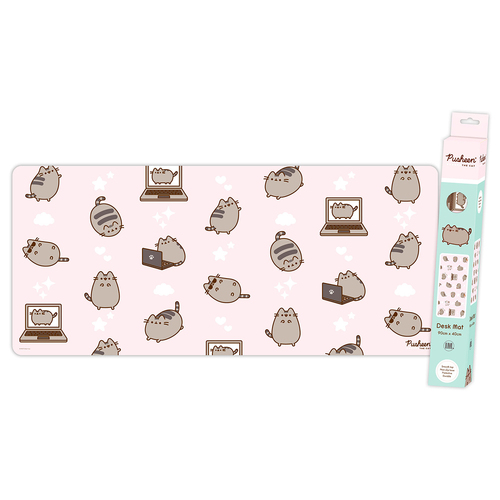 Pusheen 90x40cm Pink Cute Cartoon Cats Pattern XXL Gaming Mat Mouse Pad 