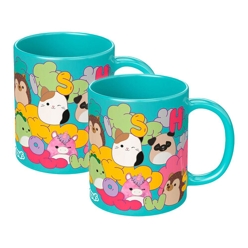 2PK Squishmallows Squish Squad Clouds Coloured Ceramic Printed Mug