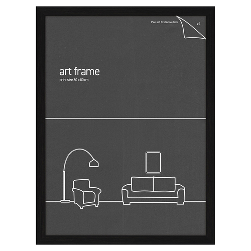 Frames & Hangers Wall Hanging Sleek 60x80cm Picture Print Art Frame Black