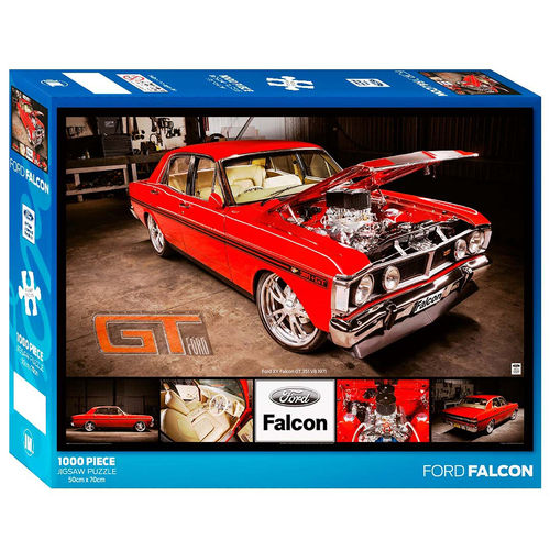 1000pc Ford Ford Falcon Cat GT Red Coloured Vehicle 50x70cm 3y+