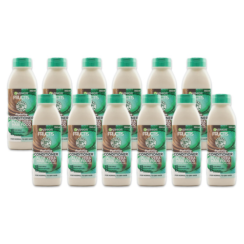 12PK Garnier 350ml Fructis Conditioner For Normal/Dry Hair Hydrating Aloe Vera