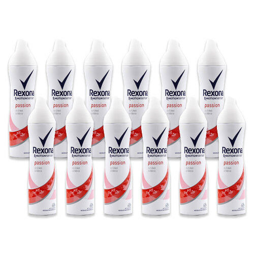 12PK Rexona 150ml Motion Sense Deodorant Passion Dry & Fresh Confidence