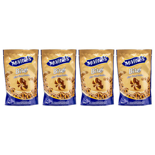 14PK Mcvities Bites 90G Mini Filled Cookies w/ Cocoa & Hazelnut Cream