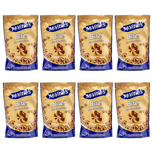 28PK Mcvities Bites 90G Mini Filled Cookies w/ Cocoa & Hazelnut Cream