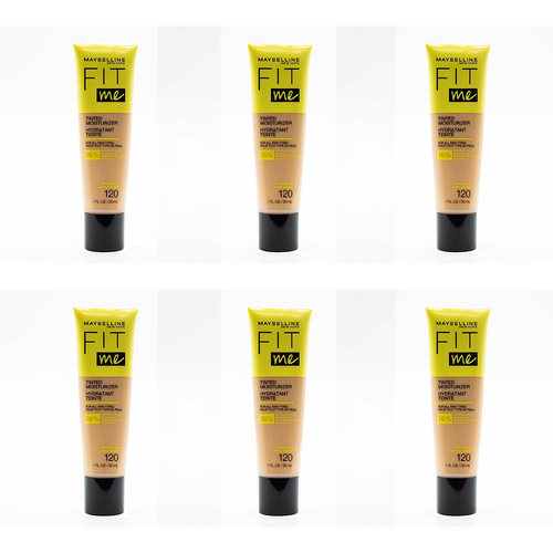 6PK Maybelline 30ml Fit Me Tinted Moisturiser Tube For All Skin Types 120 Shade