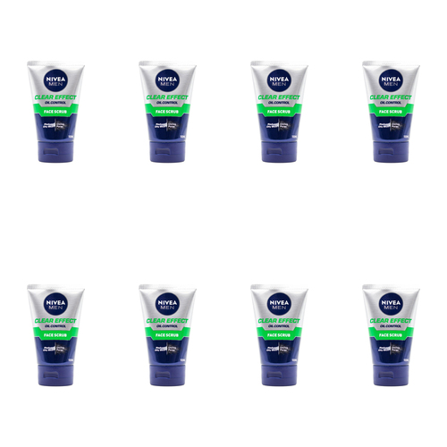 8PK Nivea Men 100ml Face Scrub Clear Effect Oil Control Cleanser