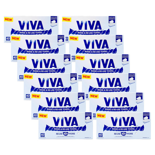 480pc Viva Rinse & Re-Use Paper Towel Cloth-Like Sheets