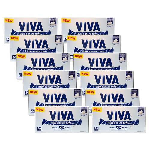 240pc Viva Rinse & Re-Use Paper Towel Cloth-Like Sheets