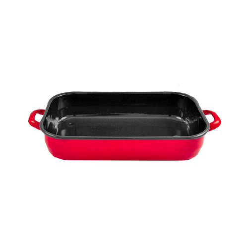 Urban Style Enamelware 3.4L Induction Baking Dish w/ Handles - Red