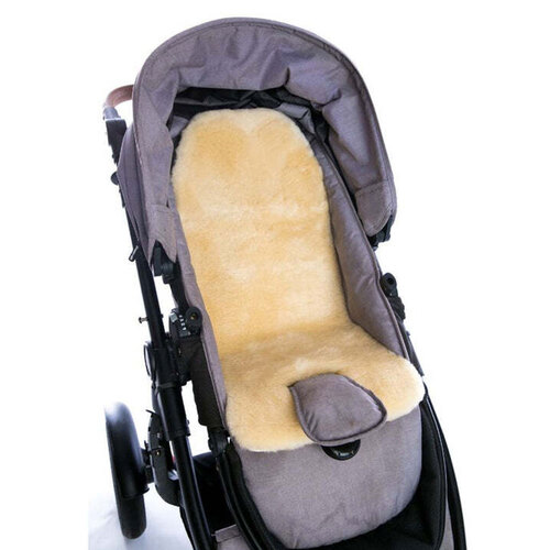 Auskin Tykes Sheepskin Pram Liner Seat Padding 70x30cm - Coir