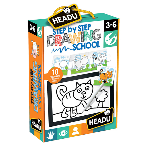 Headu Step By Step Drawing School Kids Activity Puzzle Kit 3-6y