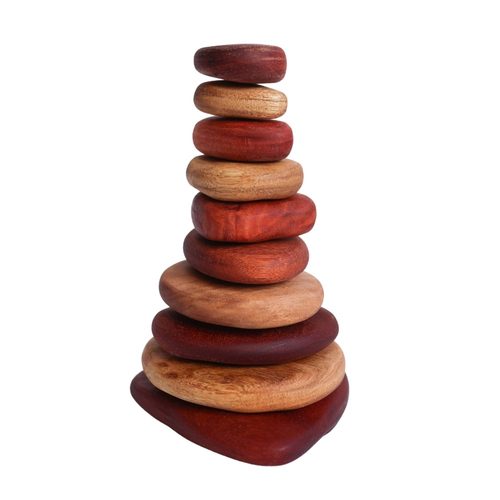 10pc In-wood Stacking Stones Kids/Children Fun Focus & Balance Toy 3y+