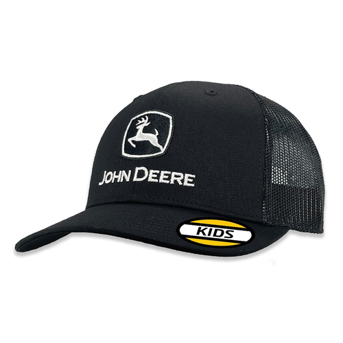 John Deere Kids-Basic Trucker Mesh Themed Cap/Hat Black