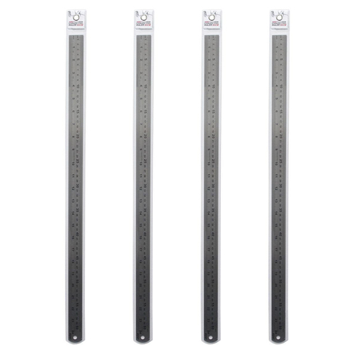 4PK Kent Steel Ruler 600mm Imp/Met Home/School Drawing/Design