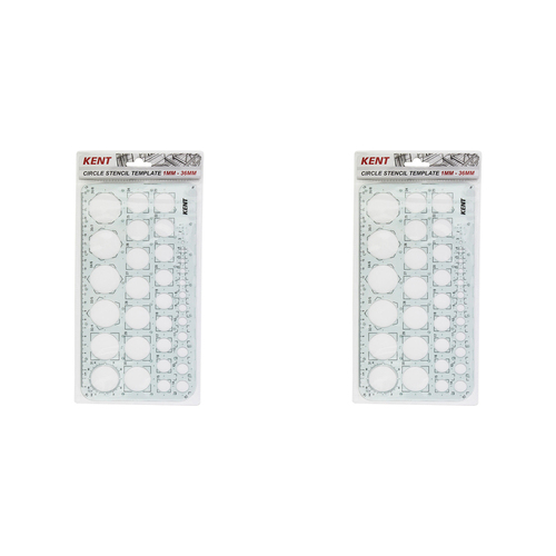 2PK Kent Template Circle 1mm 36mm Home/School stationery Drawing/Design