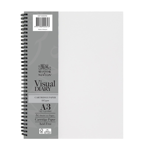 Winsor And Newton Wire Bound Visual Diary FSC MIX CREDIT A3 Clear Cover