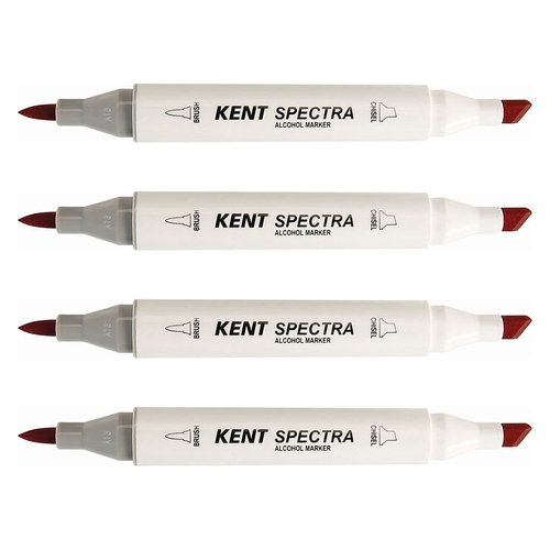 4PK Kent Spectra Graphic Markers Drawing/Design Old Red