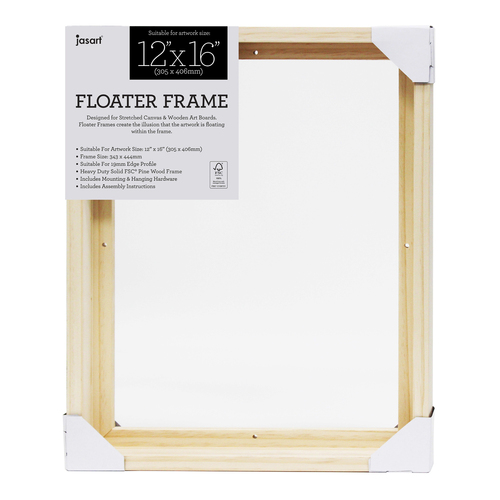 Jasart Thin Edge Artwork 12x16" Floater Frame Wood - Natural