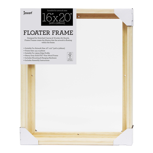 Jasart Thin Edge Artwork 16x20" Floater Frame Wood - Natural