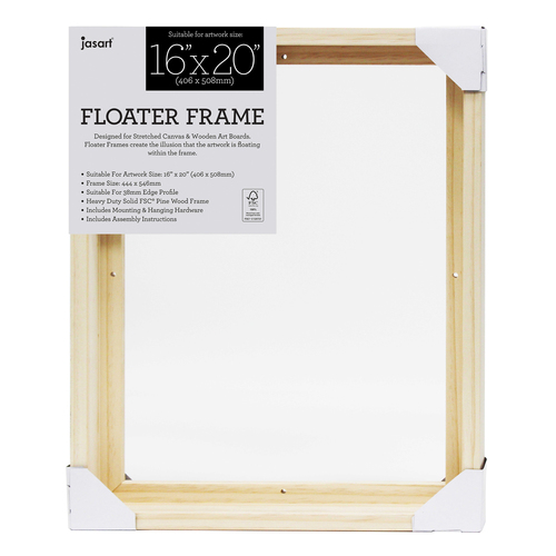 Jasart Thin Edge Artwork 16x20" Floater Frame Wood - Natural