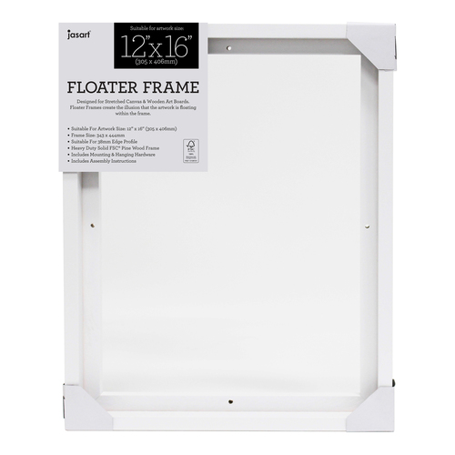 Jasart Thin Edge Artwork 12x16" Floater Frame Wood - White