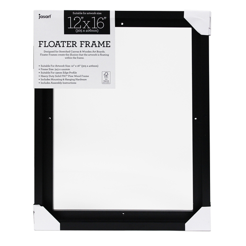 Jasart Thin Edge Artwork 12x16" Floater Frame Wood - Black