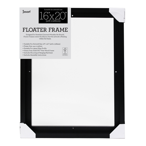 Jasart Thin Edge Artwork 16x20" Floater Frame Wood - Black