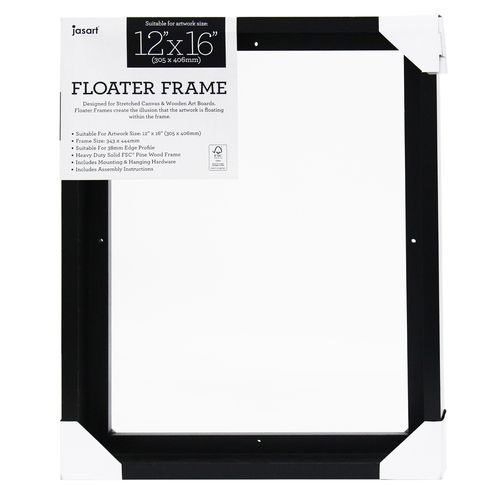 Jasart Thin Edge Artwork 12x16" Floater Frame Wood - Black