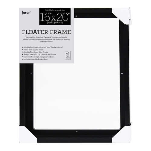 Jasart Thin Edge Artwork 16x20" Floater Frame Wood - Black