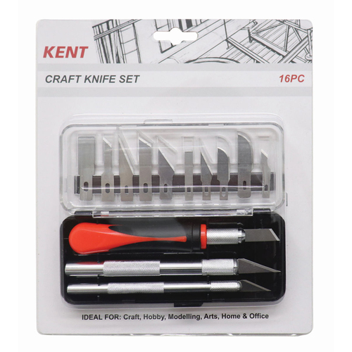 16pc Kent Craft Knife Set Home Craft Cutting Set Multipurpose Tool