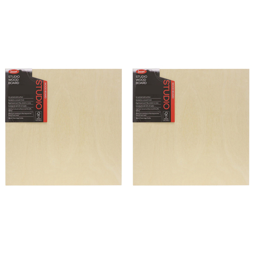 2PK Jasart Studio Artist Board  3/4" Thin Edge 12x12" Wooden Board