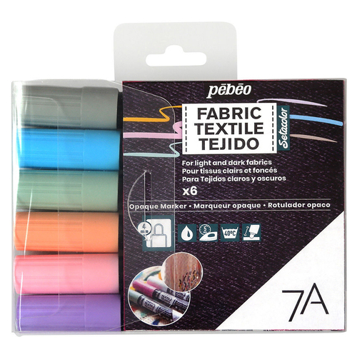 6pc Pebeo 7A Opaque Marker Set Pastel Creative Art Painting