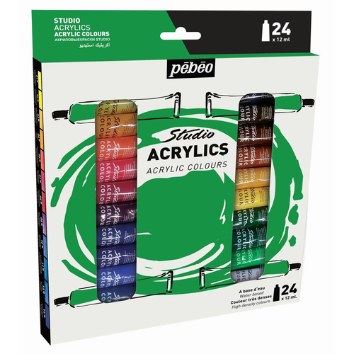 24pc Pebeo Studio Acrylic Set 12ml Creative Art Painting