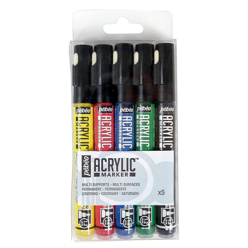 5pc Pebeo Acrylic Marker Basic Creative Art Painting