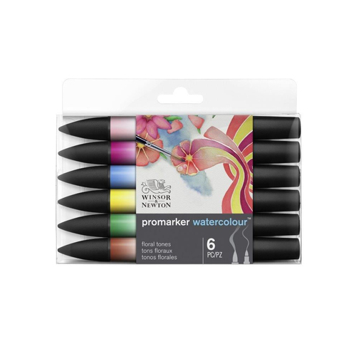 6pc Winsor & Newton ProMarker Watercolour Set - Floral Tones