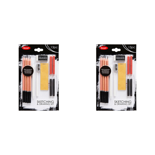 2x 13pc Jasart Art Sketching Drawing Graphite Pencil Set