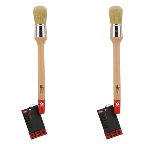 2PK Jasart Elevate Red Hog Round Nylon Mix Brush #12/29mm White Bristle