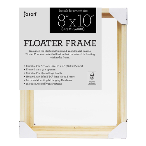 Jasart Thin Edge Artwork 8x10" Floater Frame Wood - Natural