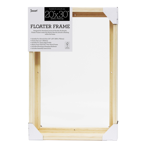 Jasart Thin Edge Artwork 20x30" Floater Frame Wood - Natural