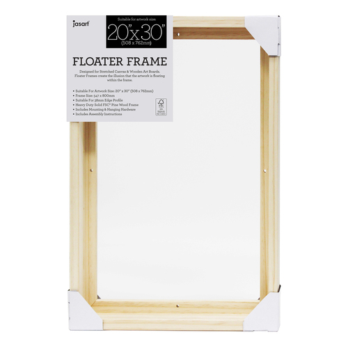 Jasart Thin Edge Artwork 20x30" Floater Frame Wood - Natural