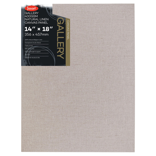 Jasart Gallery 14x18" Natural Linen Canvas Board Panel 400GSM