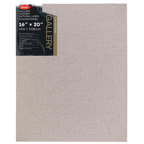 Jasart Gallery 16x20" Natural Linen Canvas Board Panel 400GSM